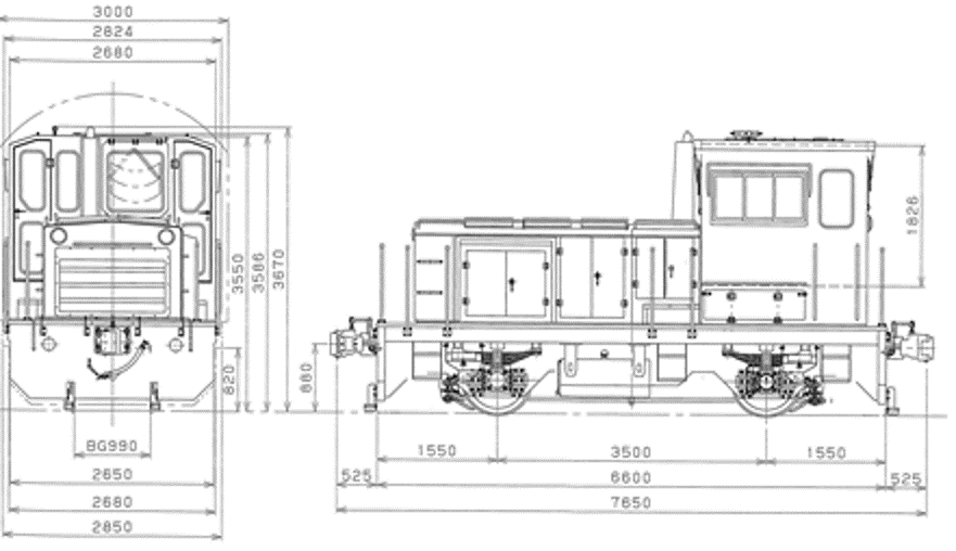 25-ton diesel locomotive for standard railway tracks