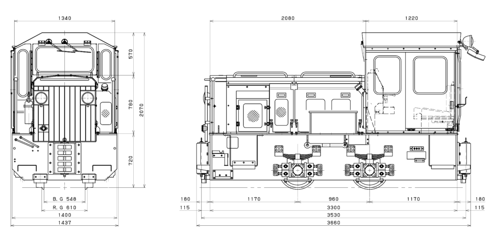 5-ton locomotive for transporting personnel and materials