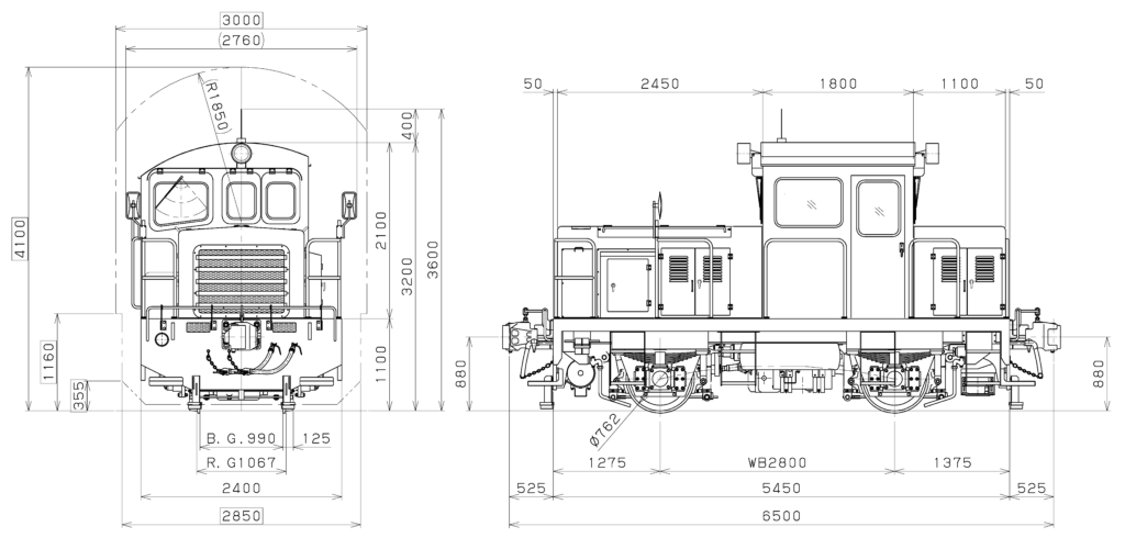 16-ton diesel locomotive for trolley train