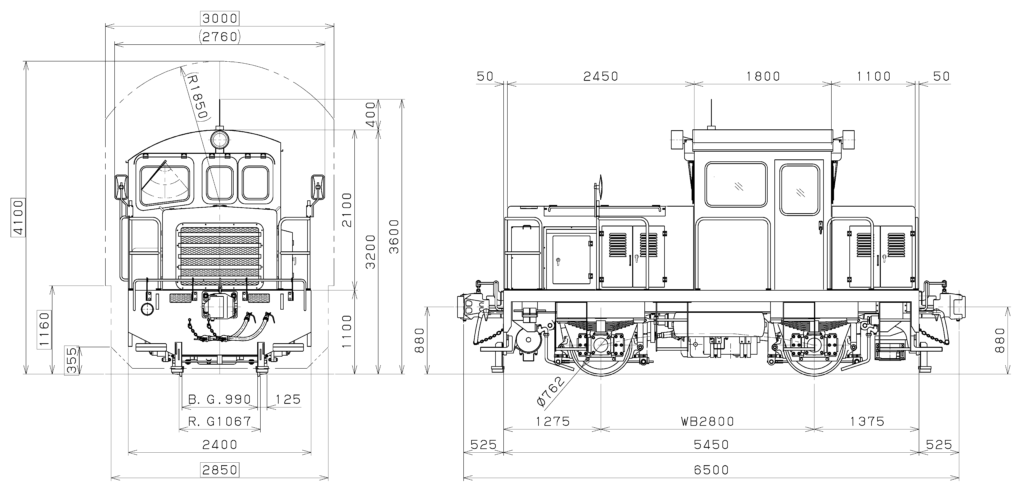 トロッコ列車用16tディーゼル機関車