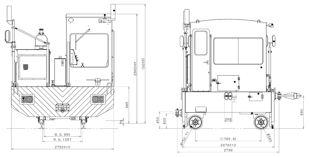 In-base rolling stock transferring vehicle