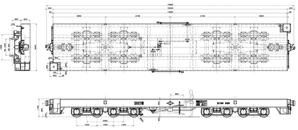 300-ton carrying flatcar