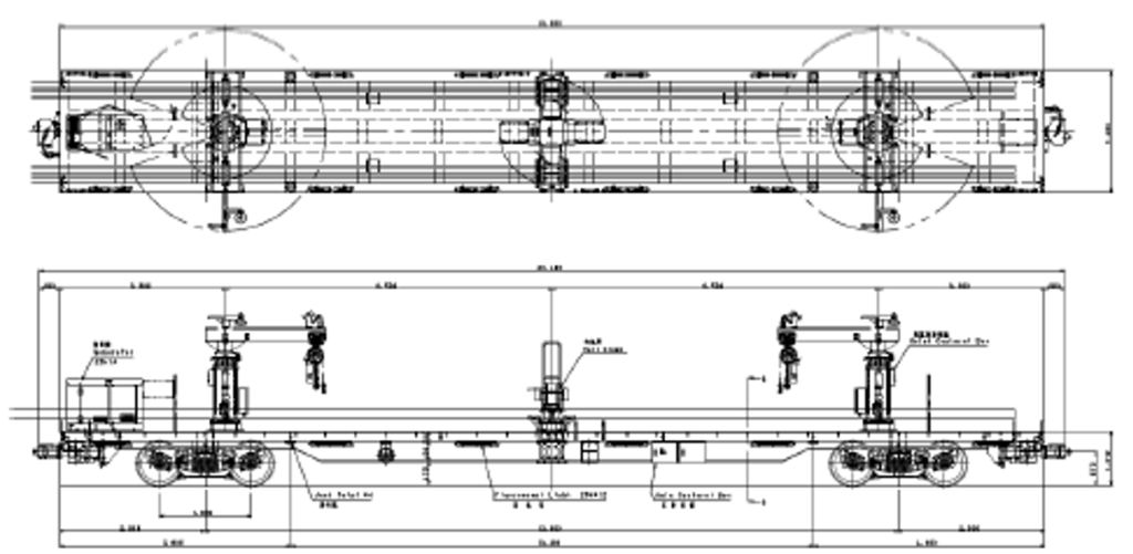 Rail carrying flatcar