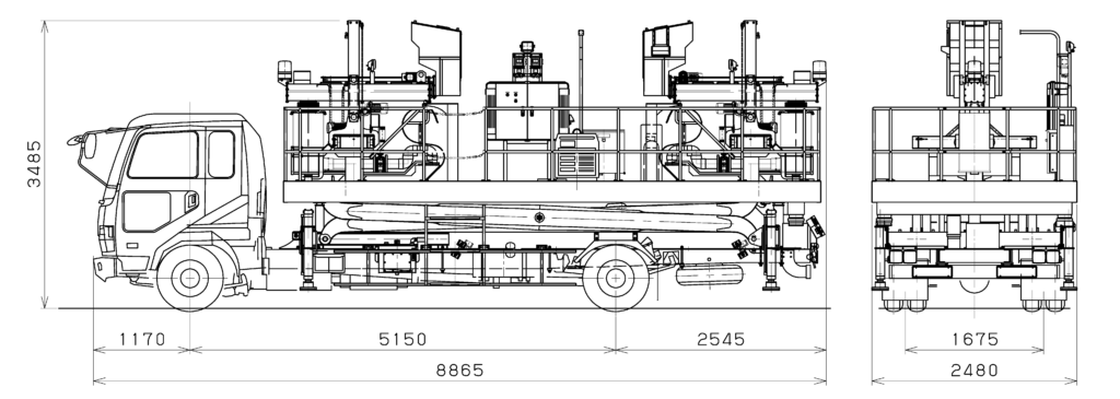 Water spray measuring vehicle